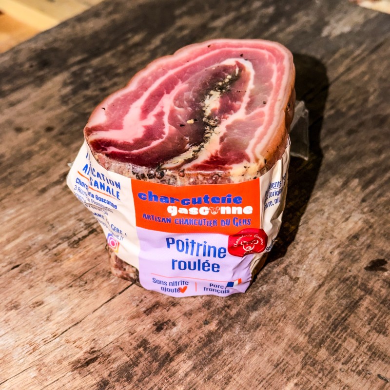 Poitrine roulée sèche en bloc | Charcuterie Gasconne
