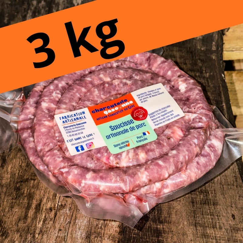 Chipolatas artisanales de porc | Charcuterie Gasconne